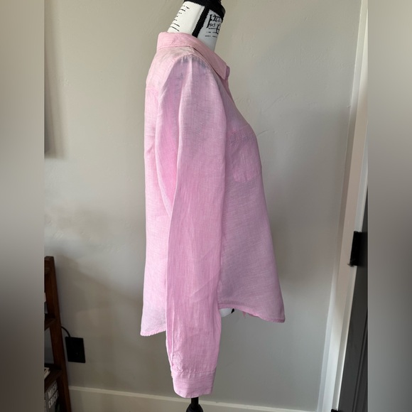Lilly Pulitzer Women’s Sea View Linen Button Down Top in Pink, Size SMALL - EUC - Picture 13 of 17